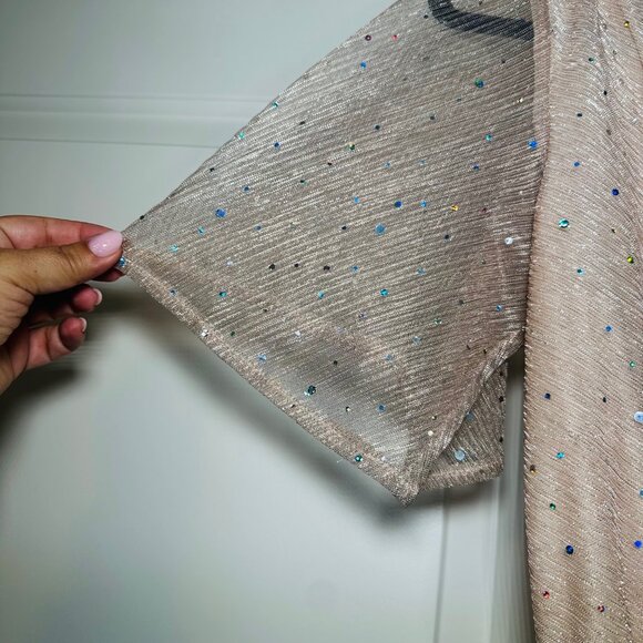 Baltic Born Grace Sparkle Gown Dress in Champagne Medium - NWT - Picture 9 of 15